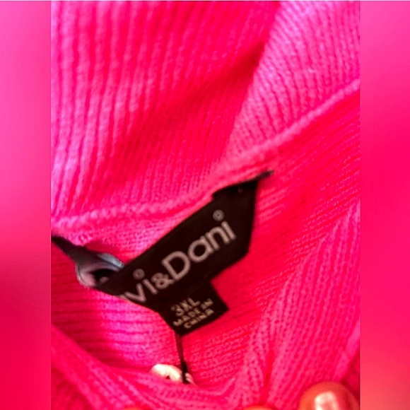 DAVI & DANI Vibrant Pink Cowl Neck Mini Dress Plus Size 3XL NWT - Picture 5 of 9